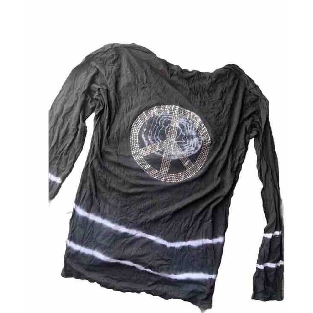 y2k bedazzled peace sign shirt
